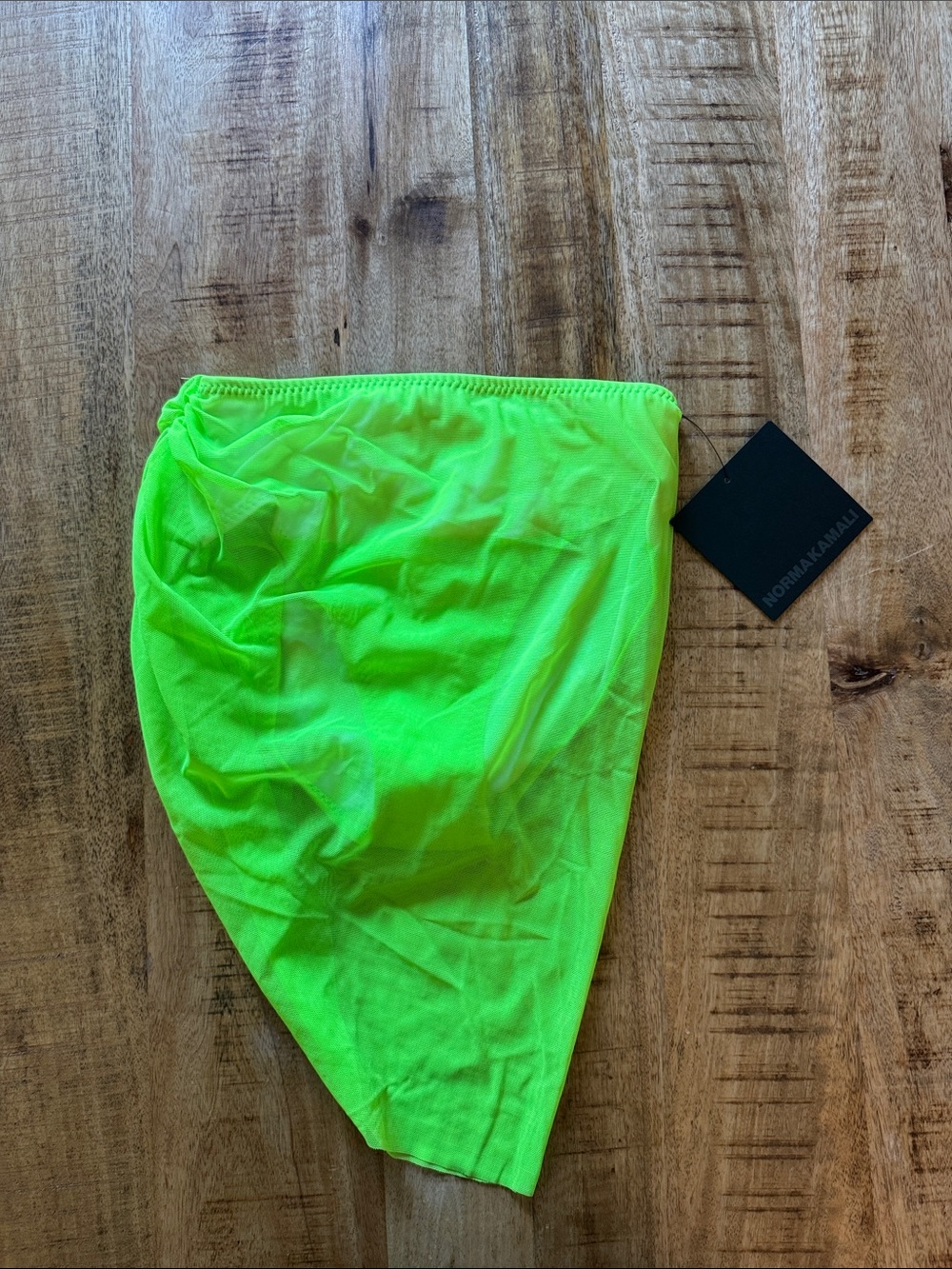 Norma Kamali Diana swim bottoms Neon green Sheer Swim mesh Skirt Cover-Up NEW XS - Picture 3 of 7